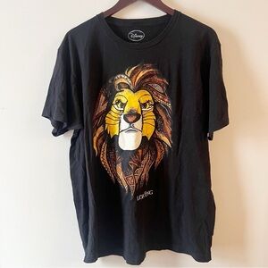 Lion King Disney Graphic T-Shirt Size XL Short Sleeves Cotton Black tee